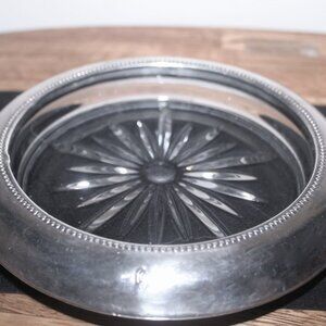 Vintage 1878 Frank Whiting 925 Sterling Silver Crystal "Starburst" Trinket Dish